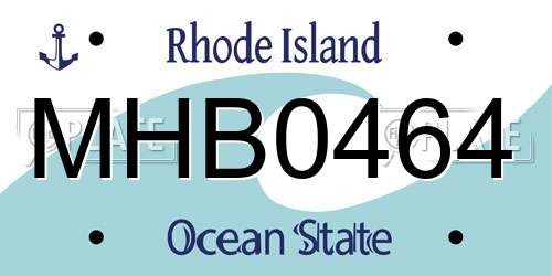 MHB0464 Rhode Island License Plate