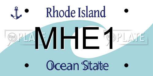 MHE1 Rhode Island License Plate