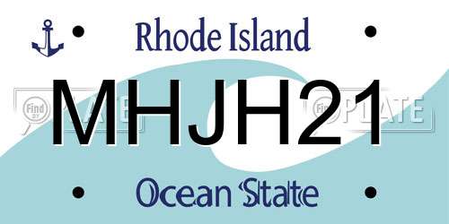 MHJH21 Rhode Island License Plate