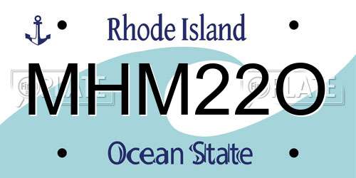 MHM22O Rhode Island License Plate