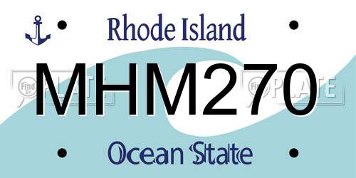 MHM270 Rhode Island License Plate