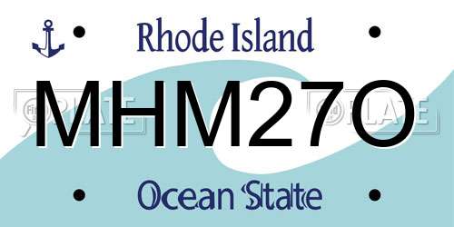 MHM27O Rhode Island License Plate