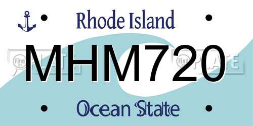 MHM720 Rhode Island License Plate