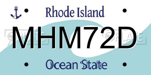 MHM72D Rhode Island License Plate