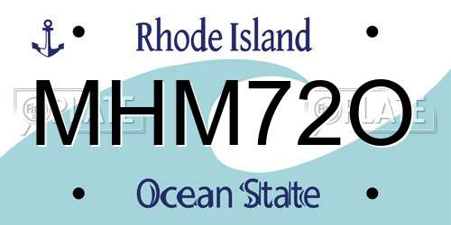 MHM72O Rhode Island License Plate