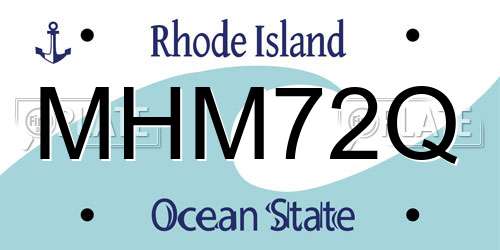 MHM72Q Rhode Island License Plate