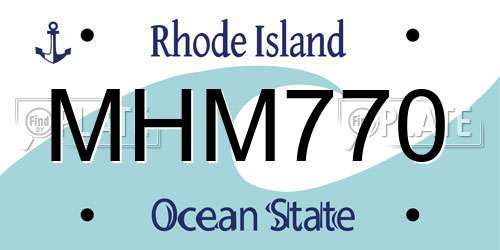 MHM770 Rhode Island License Plate