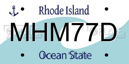 MHM77D Rhode Island License Plate