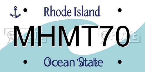 MHMT70 Rhode Island License Plate