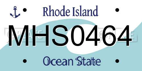 MHS0464 Rhode Island License Plate