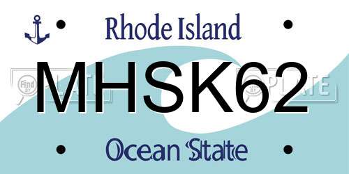 MHSK62 Rhode Island License Plate