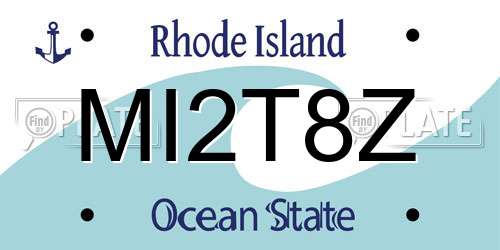 MI2T8Z Rhode Island License Plate
