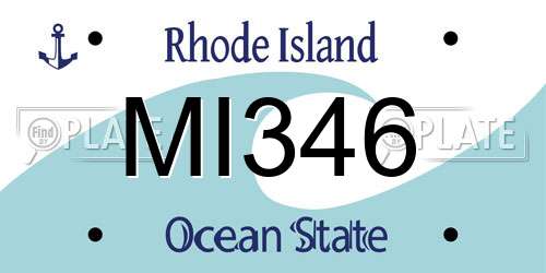 MI346 Rhode Island License Plate
