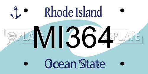 MI364 Rhode Island License Plate