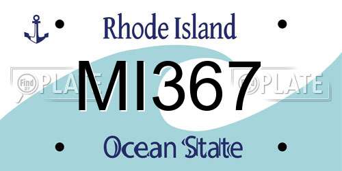 MI367 Rhode Island License Plate