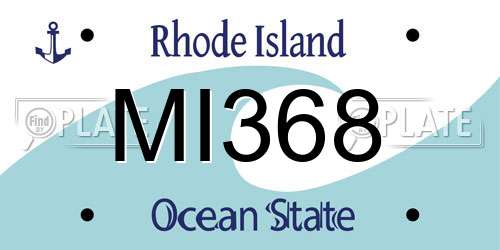 MI368 Rhode Island License Plate