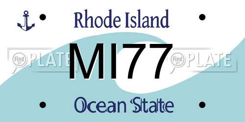 MI77 Rhode Island License Plate