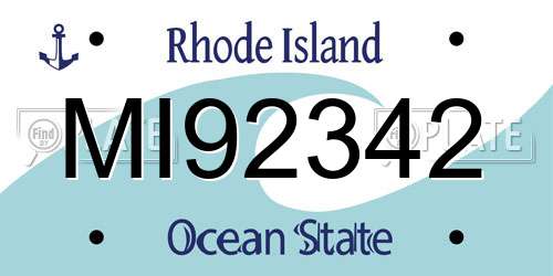 MI92342 Rhode Island License Plate
