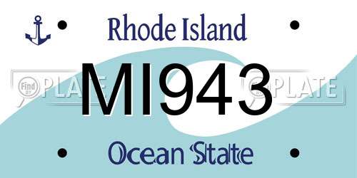 MI943 Rhode Island License Plate