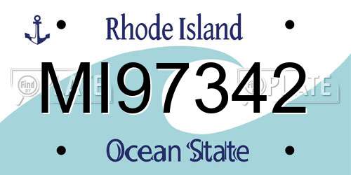 MI97342 Rhode Island License Plate