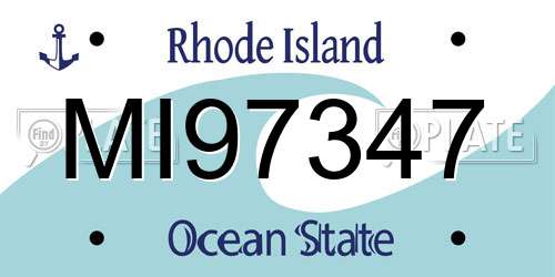 MI97347 Rhode Island License Plate