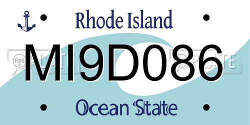 MI9D086 Rhode Island License Plate
