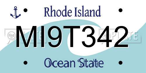 MI9T342 Rhode Island License Plate