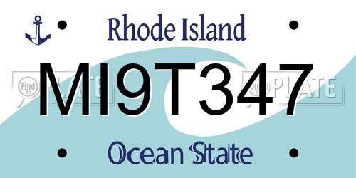 MI9T347 Rhode Island License Plate