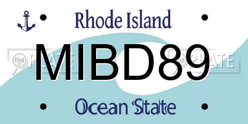 MIBD89 Rhode Island License Plate