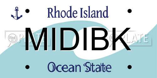 MIDIBK Rhode Island License Plate