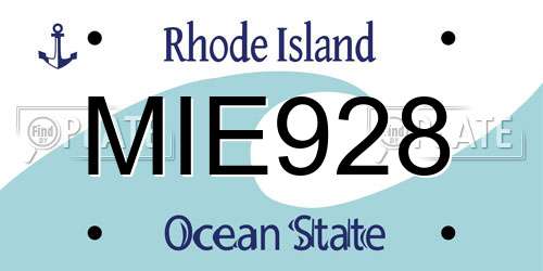 MIE928 Rhode Island License Plate