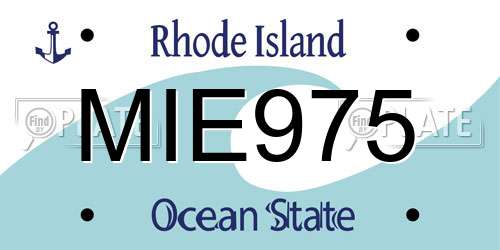 MIE975 Rhode Island License Plate