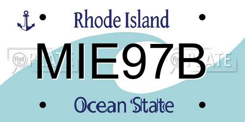 MIE97B Rhode Island License Plate