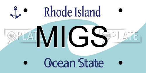 MIGS Rhode Island License Plate