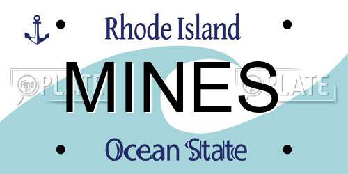MINES Rhode Island License Plate