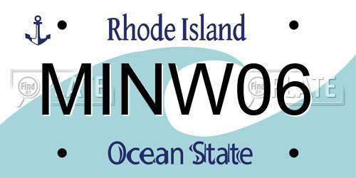 MINW06 Rhode Island License Plate