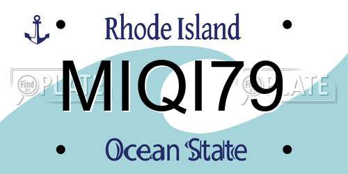 MIQI79 Rhode Island License Plate