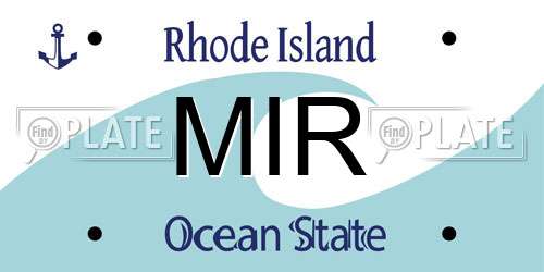MIR Rhode Island License Plate