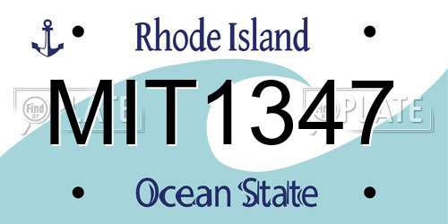 MIT1347 Rhode Island License Plate