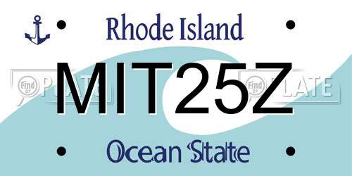 MIT25Z Rhode Island License Plate