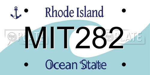 MIT282 Rhode Island License Plate