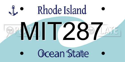 MIT287 Rhode Island License Plate