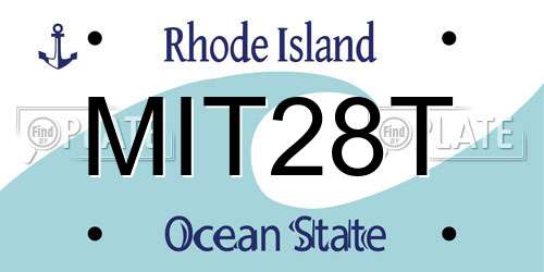 MIT28T Rhode Island License Plate