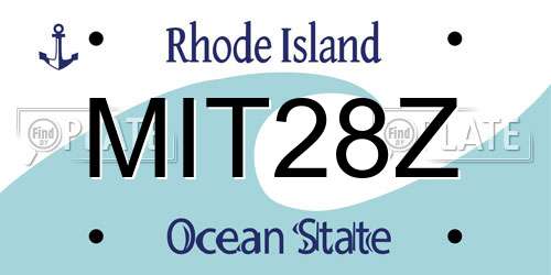 MIT28Z Rhode Island License Plate