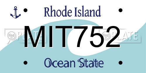 MIT752 Rhode Island License Plate