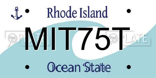 MIT75T Rhode Island License Plate