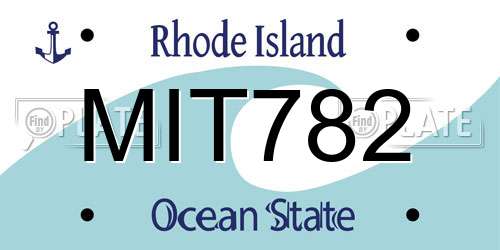MIT782 Rhode Island License Plate