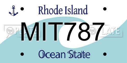 MIT787 Rhode Island License Plate