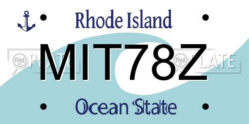 MIT78Z Rhode Island License Plate