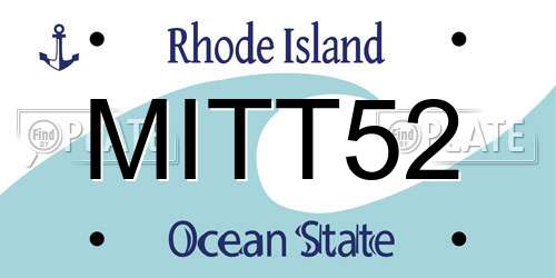 MITT52 Rhode Island License Plate